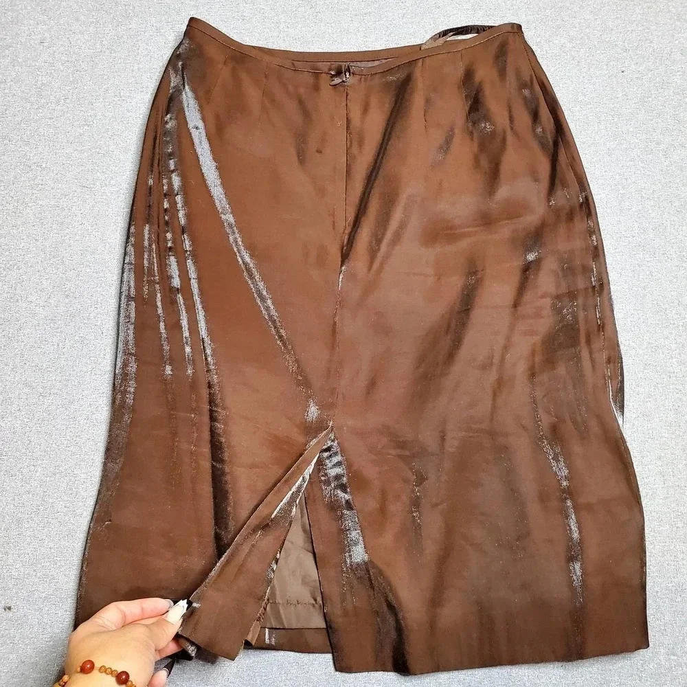 Le Suit Petite Brown‎ Leaf Print 2-Piece Set